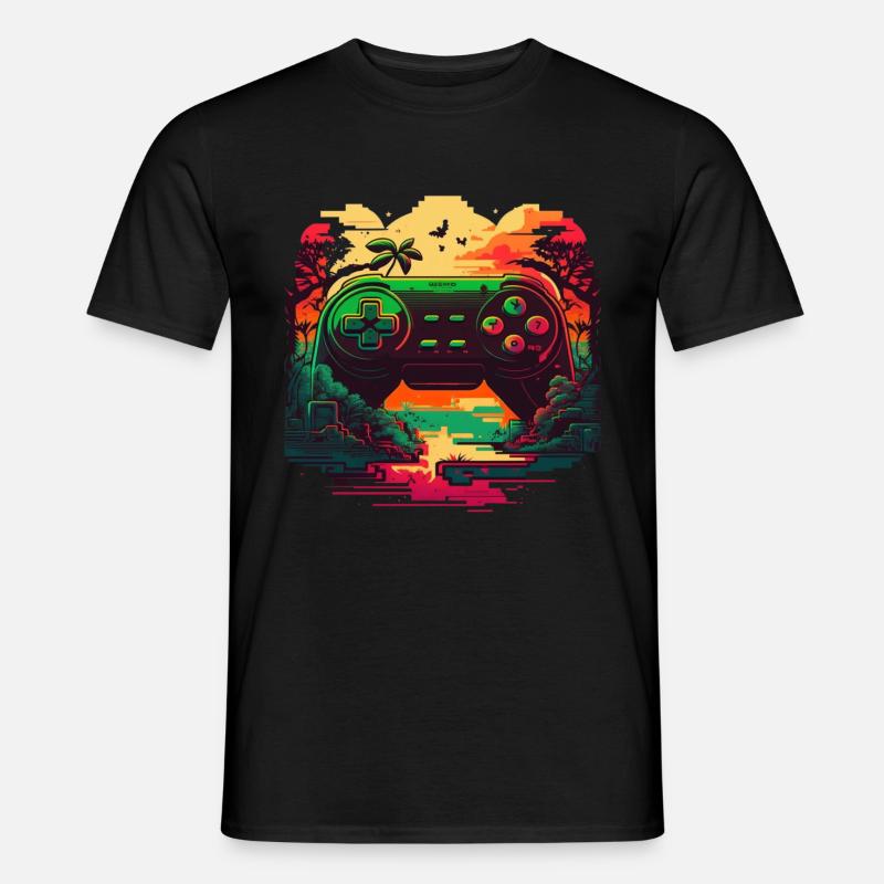 Bunte Konsole - Männer T-Shirt - Schwarz