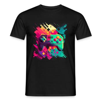 Retro Konsole - Männer T-Shirt - Schwarz - Vorne - AI Model Male 178 light (178cm)