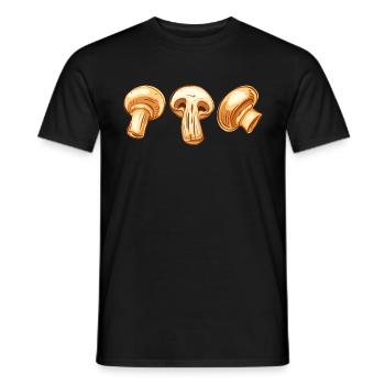 Drei braune Pilze die Champignons Pilze - Männer T-Shirt - Schwarz - Vorne - AI Model Male 178 light (178cm)