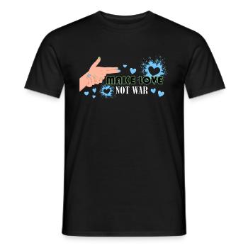 Make Love Not War, Frieden, Peace - Männer T-Shirt - Schwarz - Vorne - AI Model Male 178 light (178cm)