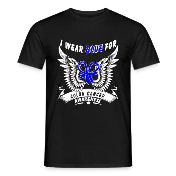 I Wear Blue For Colon Cancer - Men's T-Shirt - black - Front - AI Model Male 178 light (178cm)