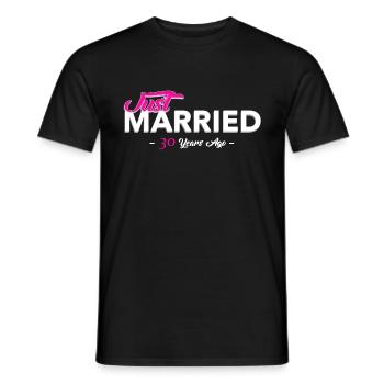 vient de se marier 30 ans - T-shirt homme - noir - Devant - AI Model Male 178 light (178cm)