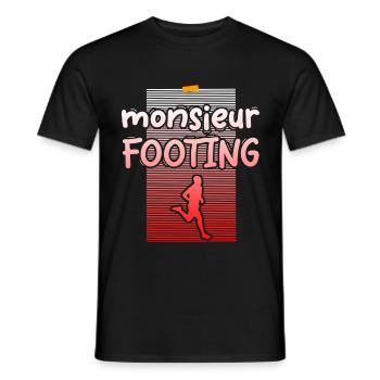 FOOTING JOGGING SPORT COURSE HUMOUR COUREUR BLAGUE - T-shirt homme - noir - Devant - AI Model Male 178 light (178cm)