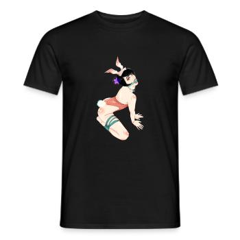 Häschen-Wiedergabe - Männer T-Shirt - Schwarz - Vorne - AI Model Male 178 light (178cm)