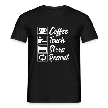 Coffee Teach Sleep Repeat - Men's T-Shirt - black - Front - AI Model Male 178 light (178cm)