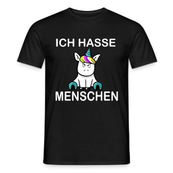 I hate people unicorn - Men's T-Shirt - black - Front - AI Model Male 178 light (178cm)