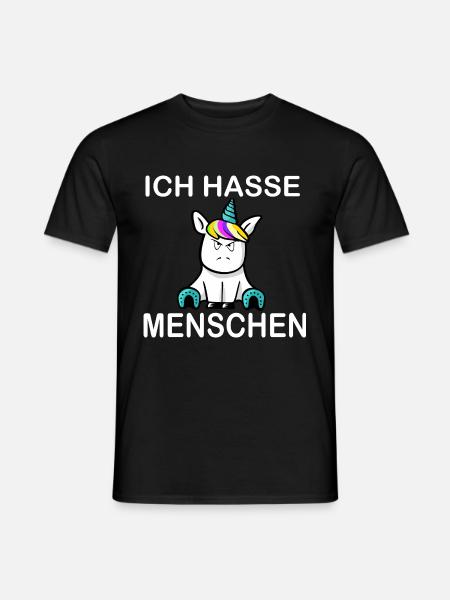 Ich hasse Menschen Einhorn - Männer T-Shirt - Schwarz