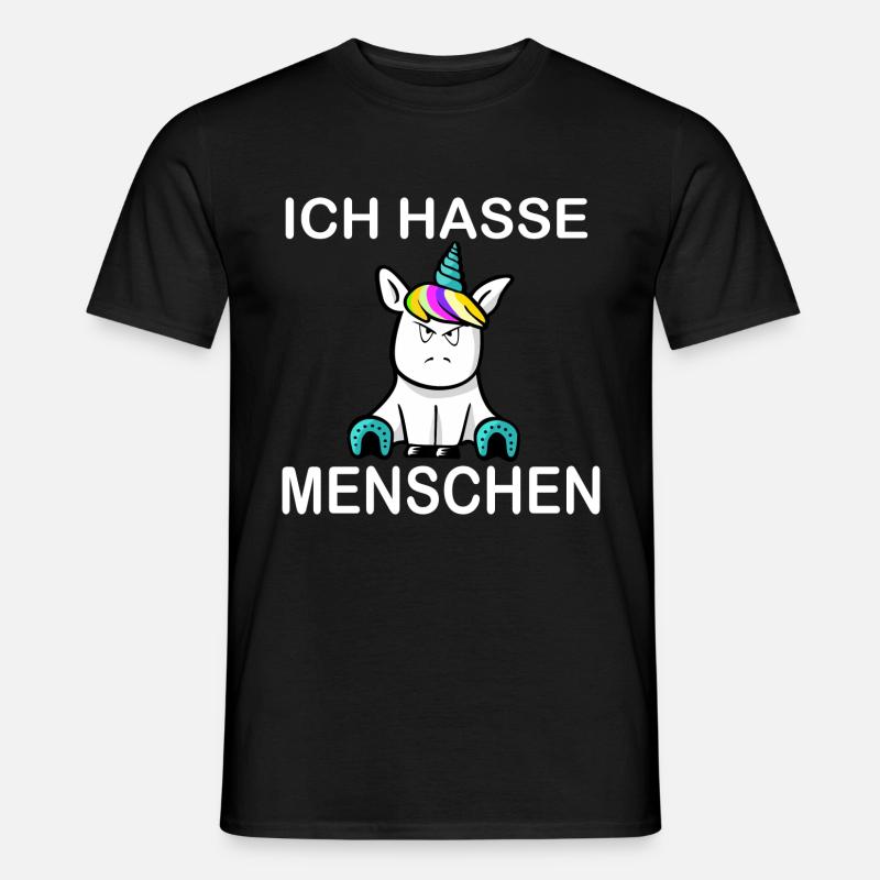 Ich hasse Menschen Einhorn - Männer T-Shirt - Schwarz