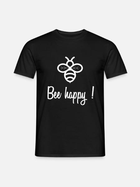 Bee happy - Men's T-Shirt - black