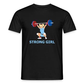 Starkes Mädchen - Illustration - Geschenkidee - Männer T-Shirt - Schwarz - Vorne - AI Model Male 178 light (178cm)