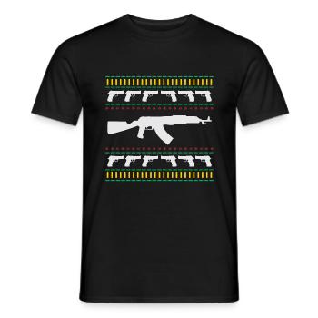 WAFFEN SHIRT WEIHNACHTEN LUSTIGES MUSTER - Männer T-Shirt - Schwarz - Vorne - AI Model Male 178 light (178cm)