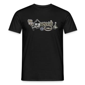 IFA Schrauber DDR Moped  Wartburg - Männer T-Shirt - Schwarz - Vorne - AI Model Male 178 light (178cm)