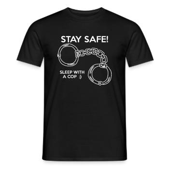 Polizist Polizei - Männer T-Shirt - Schwarz - Vorne - AI Model Male 178 light (178cm)
