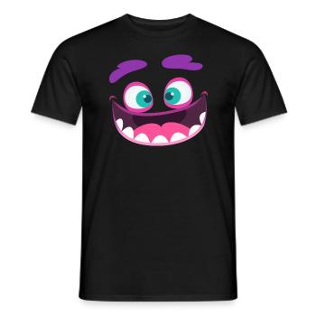 Funny monster face laugh gift - Men's T-Shirt - black - Front - AI Model Male 178 light (178cm)