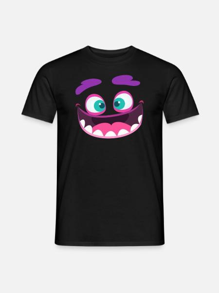 Lustiges Monster Gesicht Lachen Geschenk - Männer T-Shirt - Schwarz