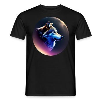 Wolf - Männer T-Shirt - Schwarz - Vorne - AI Model Male 178 light (178cm)