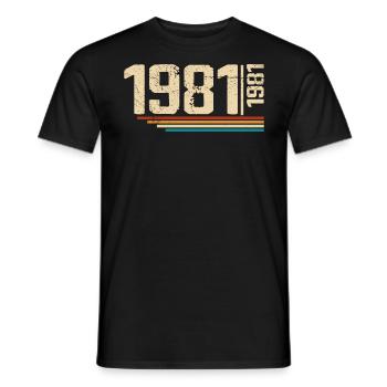 Millésime Anniversaire 1981 Fête Anniversaire 1981 - T-shirt homme - noir - Devant - AI Model Male 178 light (178cm)