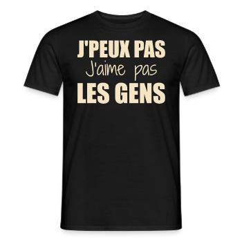 J'peux pas j'aime pas les gens - T-shirt homme - noir - Devant - AI Model Male 178 light (178cm)