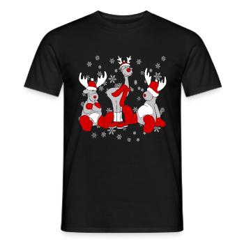 Weihnachts Elche - Männer T-Shirt - Schwarz - Vorne - AI Model Male 178 light (178cm)