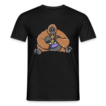 Süßer Orang-Utan isst Ramen Suppe - Männer T-Shirt - Schwarz - Vorne - AI Model Male 178 light (178cm)