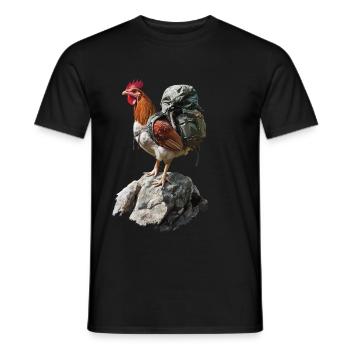 Huhn Hahn - Männer T-Shirt - Schwarz - Vorne - AI Model Male 178 light (178cm)
