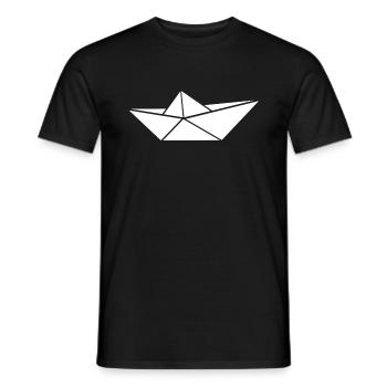 A Ship Paper Boat a Paper Boat Boats - Men's T-Shirt - black - Front - AI Model Male 178 light (178cm)