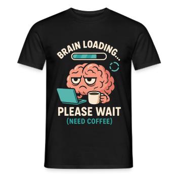 Brain Loading Coffee Design - Men's T-Shirt - black - Front - AI Model Male 178 light (178cm)