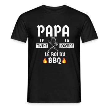 ROI DU BBQ PAPA - T-shirt homme - noir - Devant - AI Model Male 178 light (178cm)