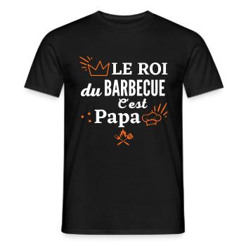 LE ROIdu barbecue c'est papa - T-shirt homme - noir - Devant - AI Model Male 178 light (178cm)