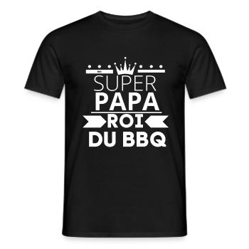 Tablier Super papa - T-shirt homme - noir - Devant - AI Model Male 178 light (178cm)
