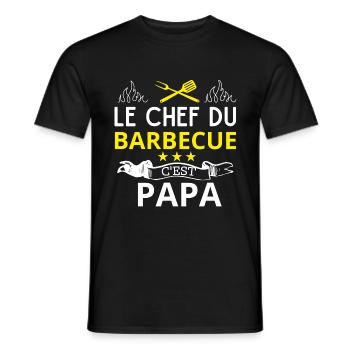 Papa Le cHEF du BBq - T-shirt homme - noir - Devant - AI Model Male 178 light (178cm)