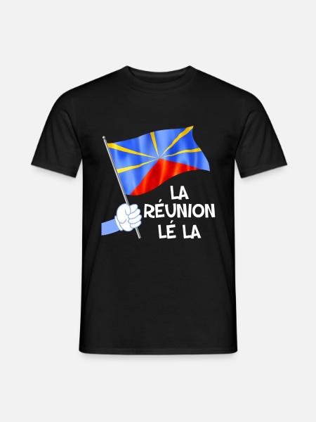 Drapeau merveilleux De L'ile de la Réunion - T-shirt homme - noir