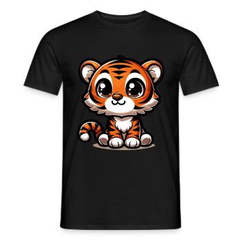 Cute Tiger Baby - Men's T-Shirt - black - Front - AI Model Male 178 light (178cm)