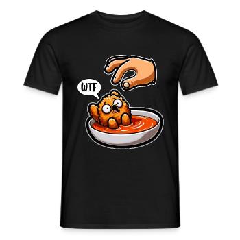 Lustiges gebratenes Huhn Hühnchen Flügel Hühnchen Geschenk - Männer T-Shirt - Schwarz - Vorne - AI Model Male 178 light (178cm)