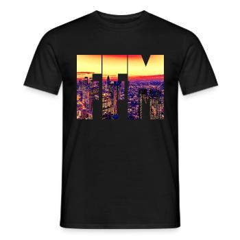 FFM Frankfurt Am Main Skyline Mainhattan - Men's T-Shirt - black - Front - AI Model Male 178 light (178cm)