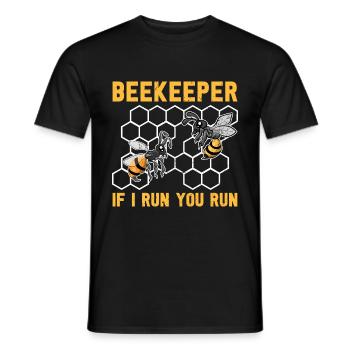 Quand je cours, tu cours abeille trop drôle apiculteur - T-shirt homme - noir - Devant - AI Model Male 178 light (178cm)