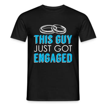 Fiancé partenaire cadeau fiançailles drôles - T-shirt homme - noir - Devant - AI Model Male 178 light (178cm)