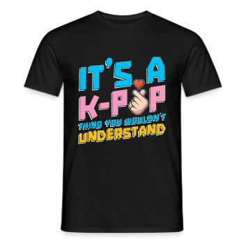 Koreanischer Pop Musiker Geschenk Lustiges K Pop - Männer T-Shirt - Schwarz - Vorne - AI Model Male 178 light (178cm)