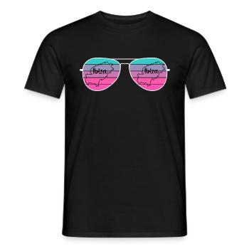 Sunglasses with map of the island of Ibiza - Men's T-Shirt - black - Front - AI Model Male 178 light (178cm)