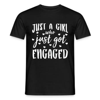 Fiancée, Fille, Partenaire, Cadeau, Fiançailles - T-shirt homme - noir - Devant - AI Model Male 178 light (178cm)