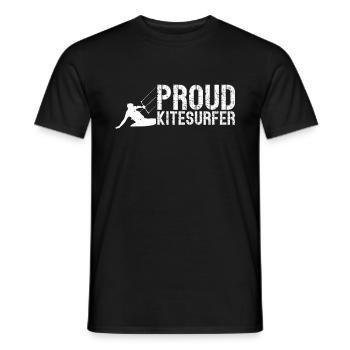 Watersports Kiteboarding - Proud Kitesurfer - Männer T-Shirt - Schwarz - Vorne - AI Model Male 178 light (178cm)