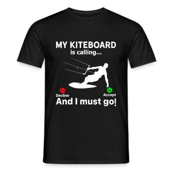 Ma planche de kitesurf m’appelle... Et je dois partir... - T-shirt homme - noir - Devant - AI Model Male 178 light (178cm)