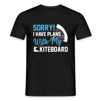 Watersports Kitesurfing - I have plans with my - Männer T-Shirt - Schwarz - Vorne - AI Model Male 178 light (178cm)