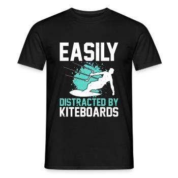 Kitesurfer - Easily distracted by Kiteboards - Men's T-Shirt - black - Front - AI Model Male 178 light (178cm)