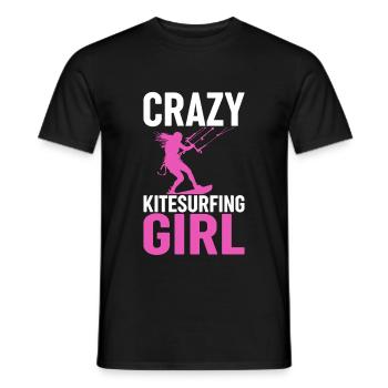 Kiteboarding Kitesurfer - Crazy Kitesurfing girl - T-shirt homme - noir - Devant - AI Model Male 178 light (178cm)