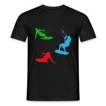 Watersports Kiteboarding Kitesurfer Kitesurfing - Männer T-Shirt - Schwarz - Vorne - AI Model Male 178 light (178cm)