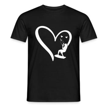 Kitesurfing Watersports Kiteboarding Heart - Männer T-Shirt - Schwarz - Vorne - AI Model Male 178 light (178cm)