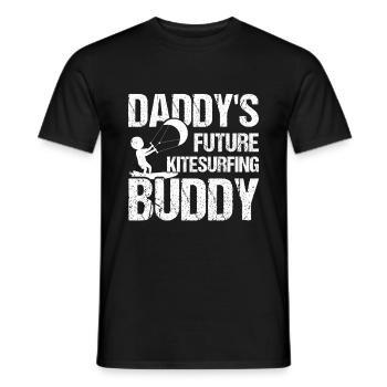 Kiteboarding Baby - Daddy's Future Kitesurfing - Men's T-Shirt - black - Front - AI Model Male 178 light (178cm)