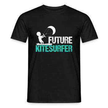 Bébé kitesurfeur - Futur kitesurfeur - T-shirt homme - noir - Devant - AI Model Male 178 light (178cm)