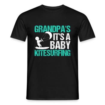 Bébé kitesurfeur - Grandpa’s Future Kitesurf - T-shirt homme - noir - Devant - AI Model Male 178 light (178cm)